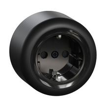 Vägguttag 1-vägs Jordat Svart Renova Schneider Electric